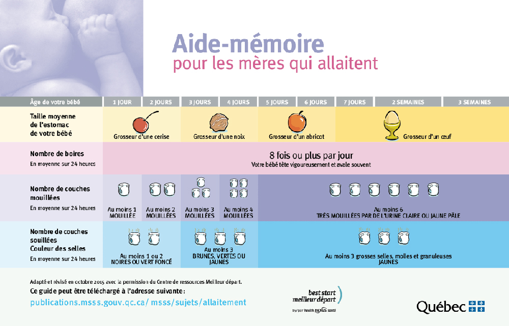 Selles et urines du bébé allaité